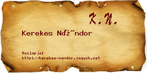 Kerekes Nándor névjegykártya